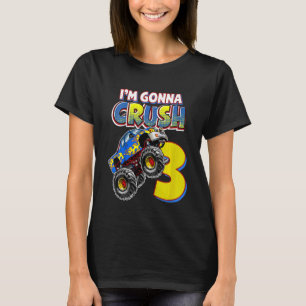 Kinder Monster Truck 3. Geburtstag 3 Jahre alt Bir T-Shirt
