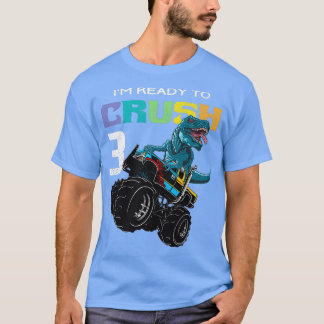 Kinder Monster Truck Dinosaurier 3. Geburtstag Fun T-Shirt