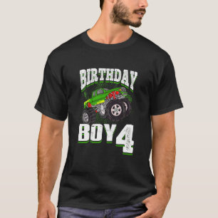 Kinder Monster Truck Geburtstag Junge ist 4 Kinder T-Shirt