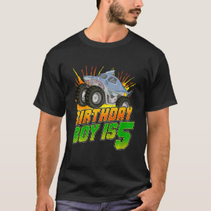 Kinder Monster Truck Geburtstag Junge ist 5 Kinder T-Shirt