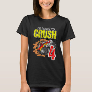 Kinder Monster Truck Geburtstag werde ich 4 zerque T-Shirt