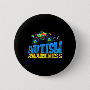 Kinder Monster Truck Puzzle Piece Autismus Bewusst Button