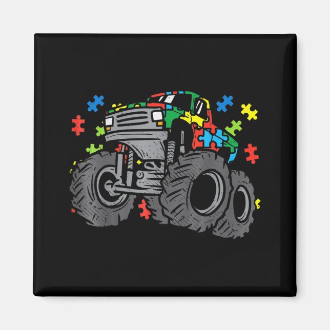 Kinder Monster Truck Puzzles Niedlich Kinder Autis Magnet (Vorne)