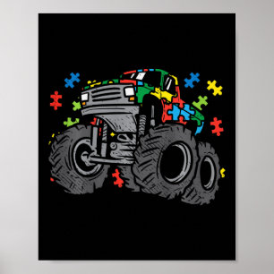 Kinder Monster Truck Puzzles Niedlich Kinder Autis Poster
