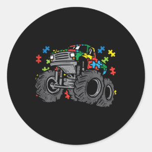 Kinder Monster Truck Puzzles Niedlich Kinder Autis Runder Aufkleber