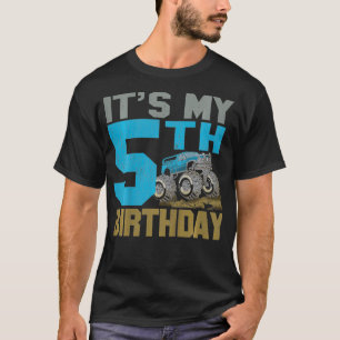 Kinder Monster Truck Rally 5. Geburtstagsfeier - T-Shirt
