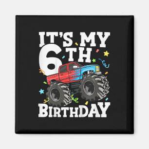Kinder Monstertruck Mein 6. Geburtstag Junge 6 Magnet