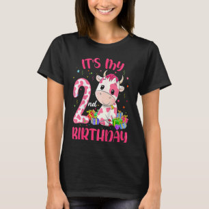 Kinder Moo im Two - mein 2. Geburtstagskind, rosa  T-Shirt