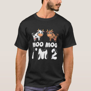 Kinder Moo Moo Ich bin zwei Niedliche Kühe 2. Gebu T-Shirt