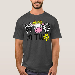 Kinder Mooo Ich bin zwei Niedliche Kuh Bauer Baby T-Shirt