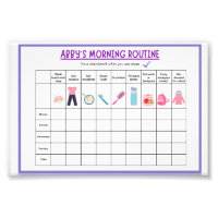Kinder Morgenroutine-Checkliste mit süßen Icons