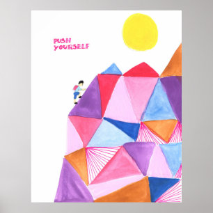 Kinder Motivierend Zitat Wasserfarbe Poster