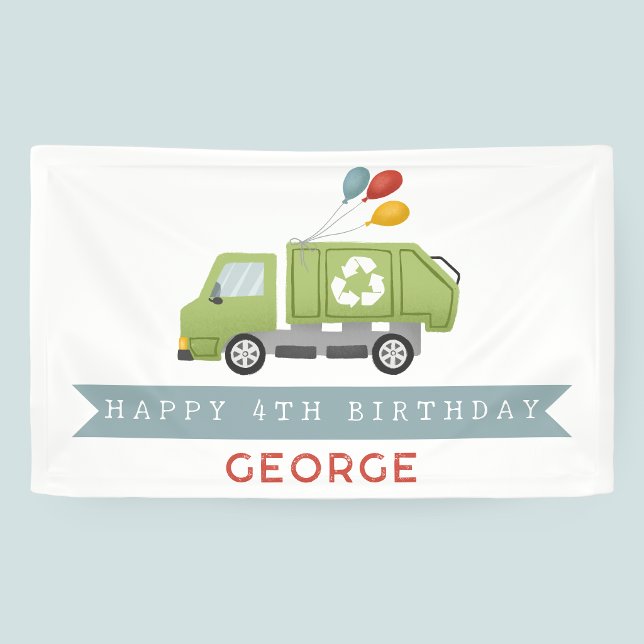 Kinder Müll Bash Müllwagen Jungen Geburtstag Banner (Von Creator hochgeladen)
