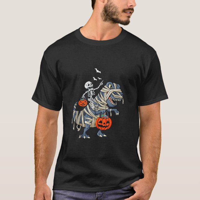 Kinder Mummy Dinosaurier T Rex Skeleton Candy Bats T-Shirt (Vorderseite)