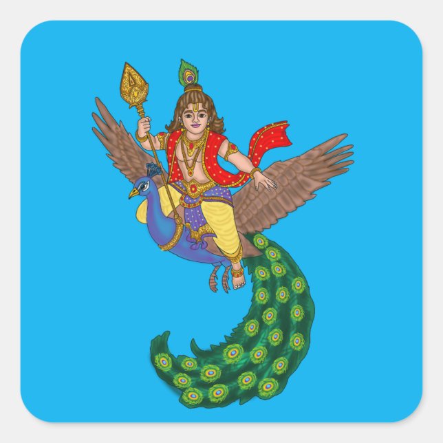 Kinder-Murugan-Aufkleber Quadratischer Aufkleber (Vorderseite)