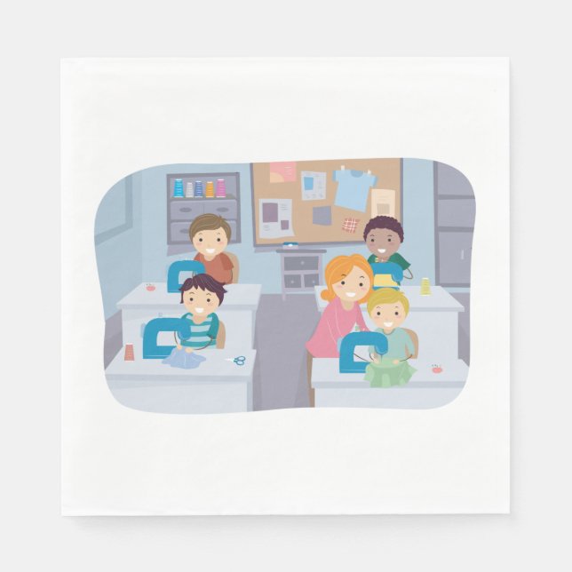 Kinder nähen Klasse Spaß beim Crafting und Lernen Serviette (Vorderseite)