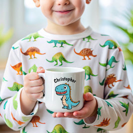 Kinder Name Funny Dinosaur Kaffeetasse