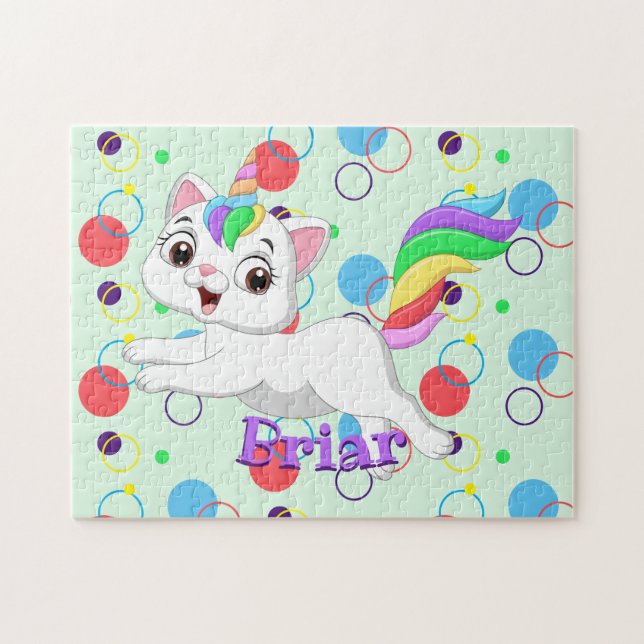 Kinder Name glückliche Kittycorn Puzzle Lernaktivi (Horizontal)