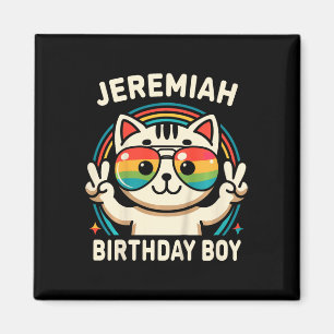 Kinder Name Jeremiah Birthday Boy Cat Magnet