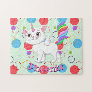 Kinder Name Kitty Unicorn Puzzle Lernaktivität