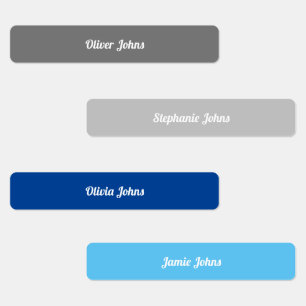 Kinder Name Label School Grau Blue Color Code Cool Etiketten