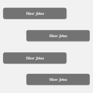 Kinder Name Label School Grau Weiß Etiketten