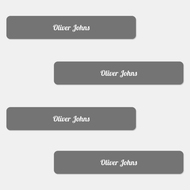 Kinder Name Label School Grau Weiß Etiketten (Gruppe)