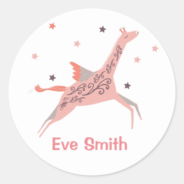 Kinder Namensaufkleber Runder Aufkleber (Vorderseite)