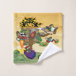 Kinder neben der Tür KAMPFSTATION! Waschlappen