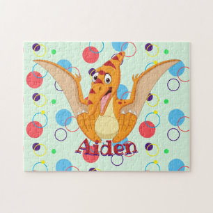 Kinder nennen Dinosaurier Puzzle Lernaktivität