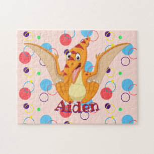 Kinder nennen Dinosaurier Puzzle Lernaktivität