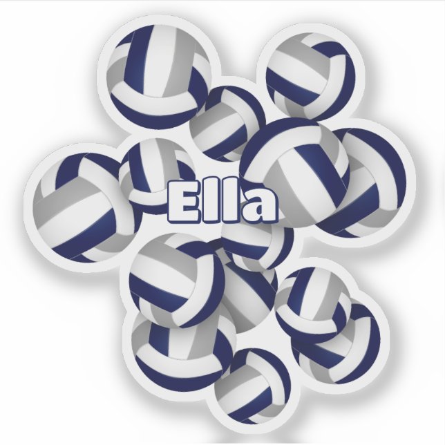 Kinder nennen marineblau graue Mannschaftsfarben V Aufkleber (Vorderseite)