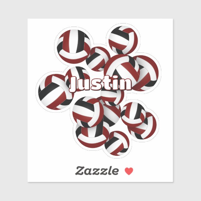 Kinder nennen Maroon schwarze Mannschaft Farben Vo Aufkleber (Blatt)