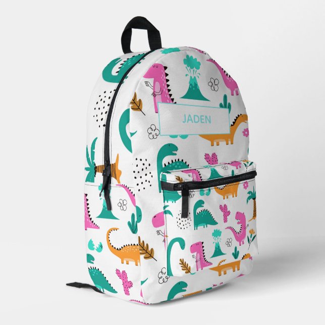 Kinder nennen Rucksack Dinausback to School (Rückseitige Ecke links)