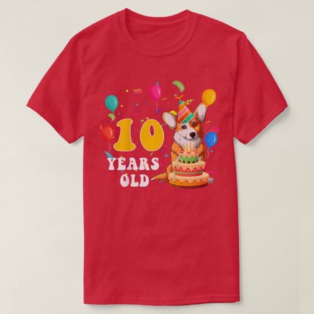 Kinder Niedlich 10 Jahre alter Corgi Hund über 10. T-Shirt (Design vorne)