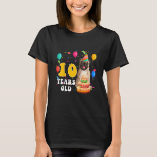Kinder Niedlich 10 Jahre alter Mops Hund 10. Gebur T-Shirt