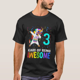 Kinder Niedlich 3 Jahre alt Einhorn Dabbing 3. Geb T-Shirt