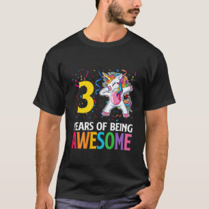 Kinder Niedlich 3 Jahre alt Einhorn Dabbing 3. Geb T-Shirt