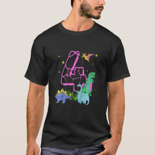 Kinder Niedlich 4 Jahre alte Rock Dinosaurier feie T-Shirt