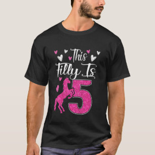 Kinder Niedlich 5. Geburtstagsparty Pferd Diese Fü T-Shirt