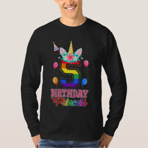 Kinder Niedlich 5. GeburtstagsPrinzessin Unicorn 5 T-Shirt