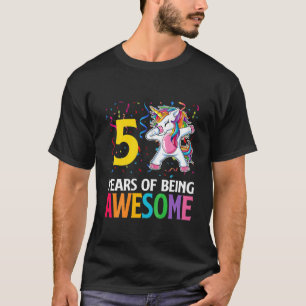 Kinder Niedlich 5 Jahre alt Einhorn Abbing 5. Gebu T-Shirt