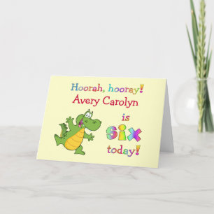 Kinder Niedlich 6. Geburtstag Persönlich für Mädch Karte