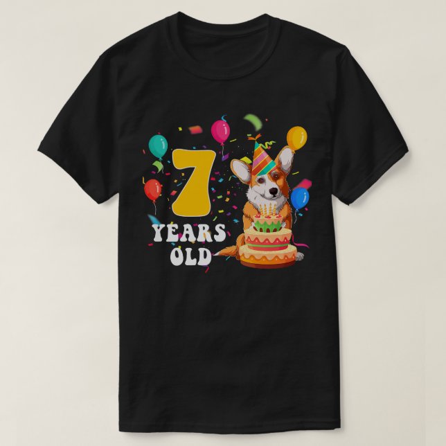 Kinder Niedlich 7 Jahre alter Corgi Hund mehr als  T-Shirt (Design vorne)