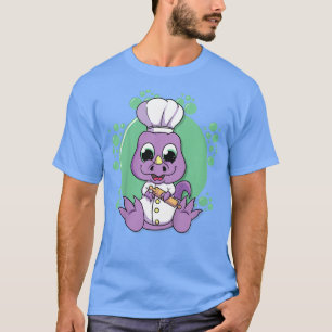 Kinder Niedlich Baby Dinosaurier Koch Dino Kochen T-Shirt