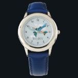 Kinder Niedlich Blue Airplane Boys Reisen Armbanduhr<br><div class="desc">Dieses coole und niedliche Transportflugzeugdesign zeichnet sich durch ein modernes blaues Flugzeug mit Himmel und Wolken aus und kann mit dem Namen Ihres Jungen personalisiert werden. Perfekt für ein Flugzeug und reiseliebende Kinder erste Armbanduhr!</div>