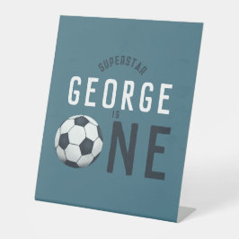 Kinder Niedlich Blue Sports 1. Geburtstag Party Sockelschild