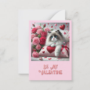 Kinder Niedlich Cat Valentine's Day Klasse Mitteilungskarte