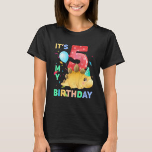 Kinder Niedlich Dino Dinosaurier 5. Fünf-Tage-Mädc T-Shirt