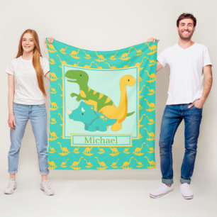 Kinder Niedlich Dinosaurier Blue Fleecedecke